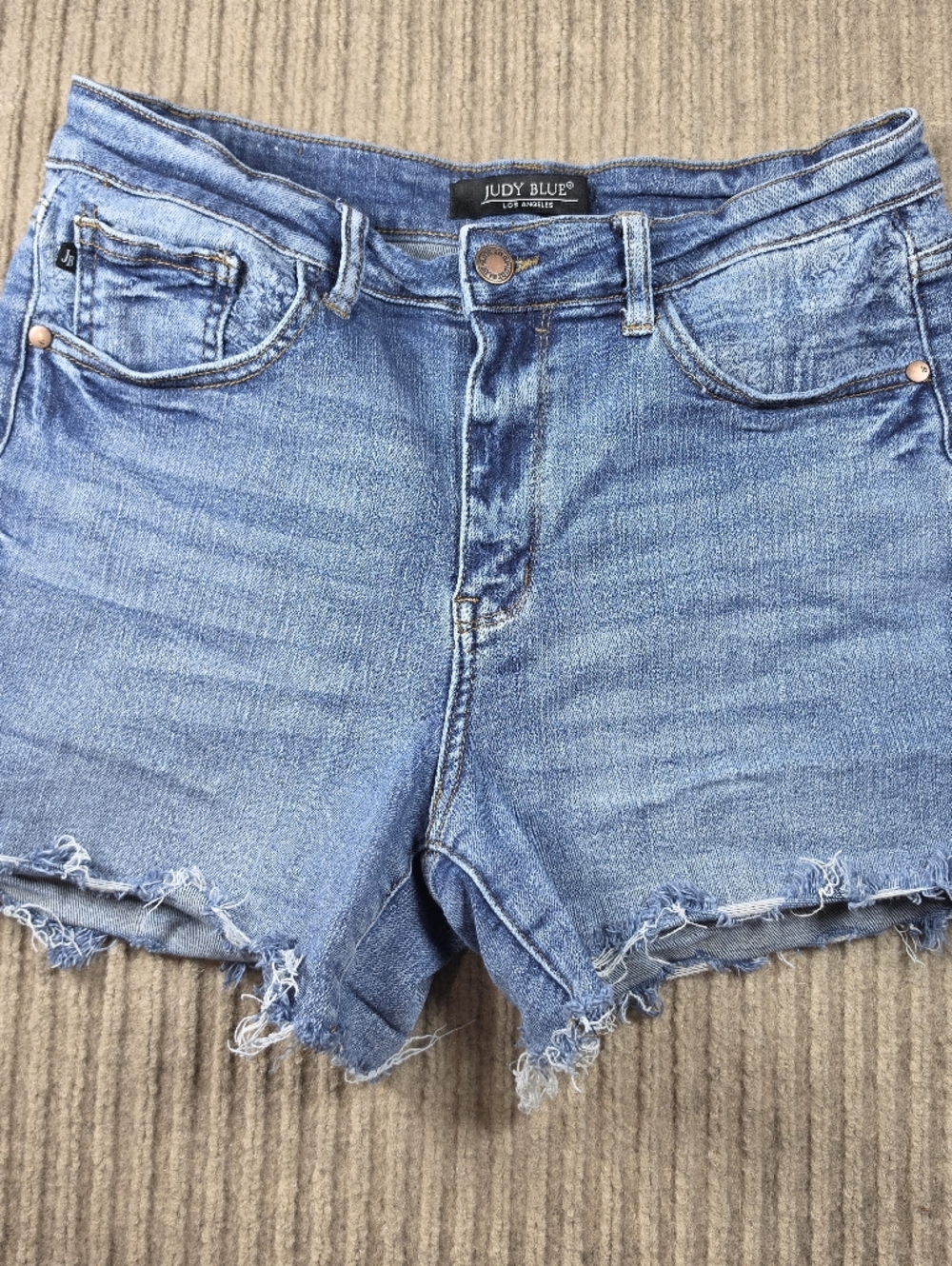 Judy Blue Light Wash Distressed Denim Cutoff Shorts